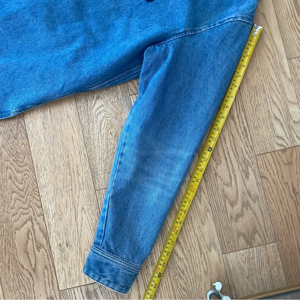 Ami Paris Coeur Denim Overshirt Button Down Shirt Oversized Heart Blue Jean M - Picture 15 of 15